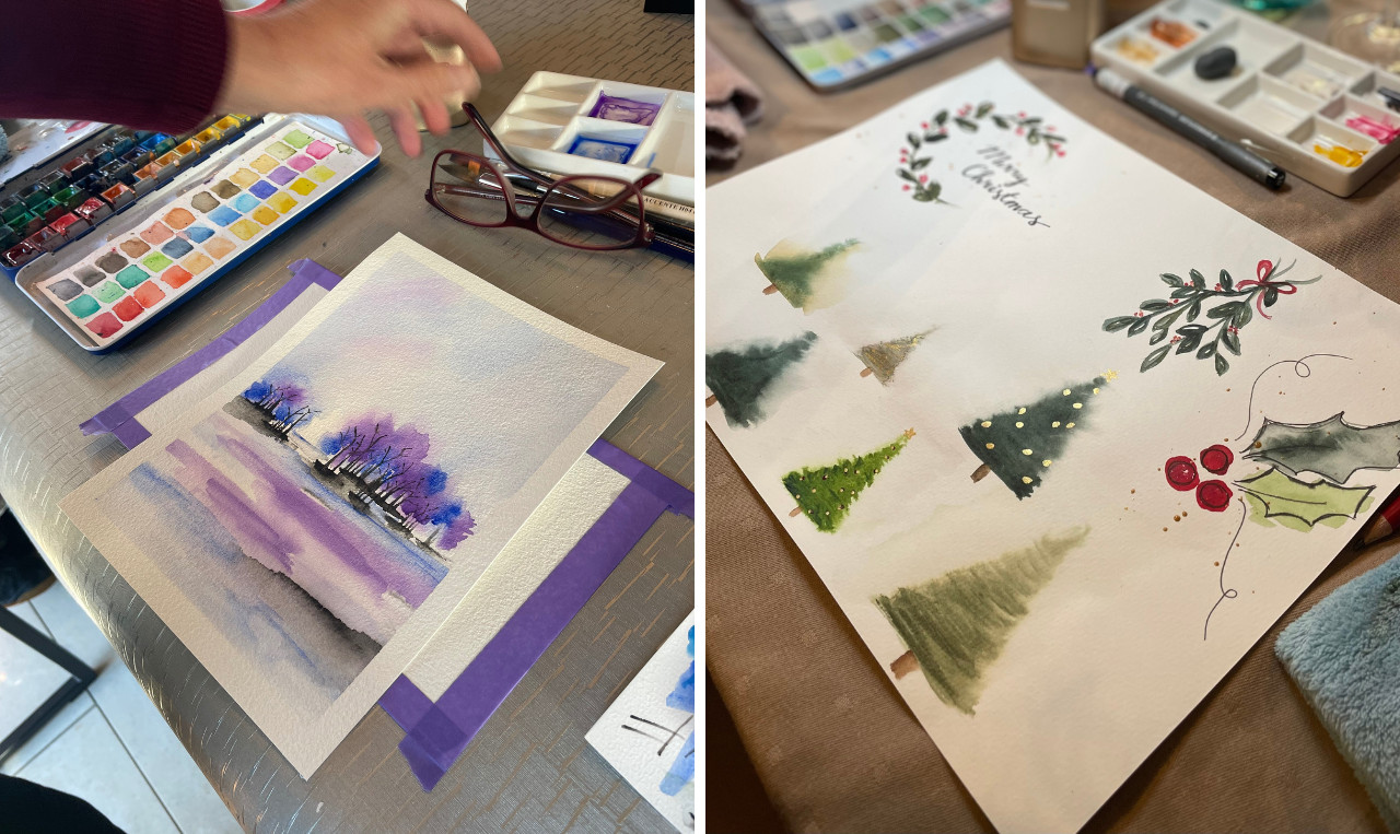 Workshop aquarel: Kerst - Foto