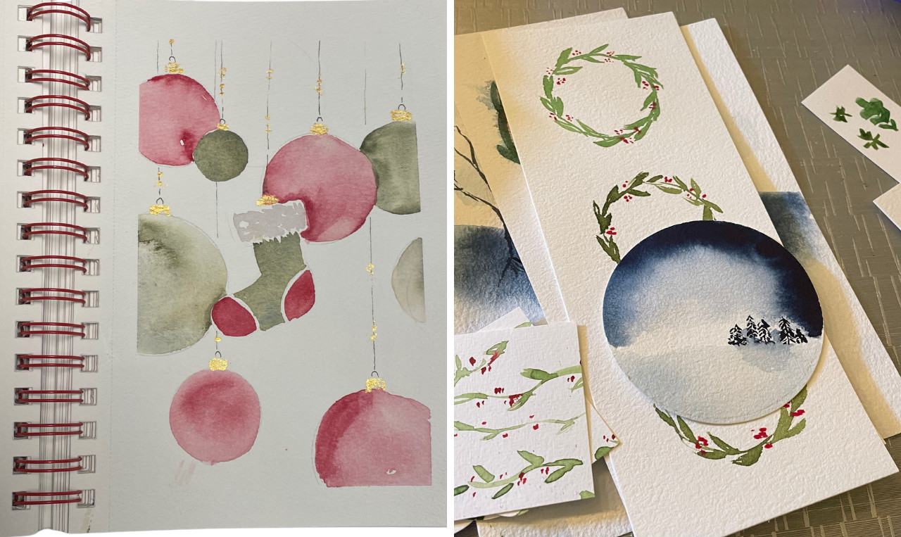 Workshop aquarel: Kerst - Foto