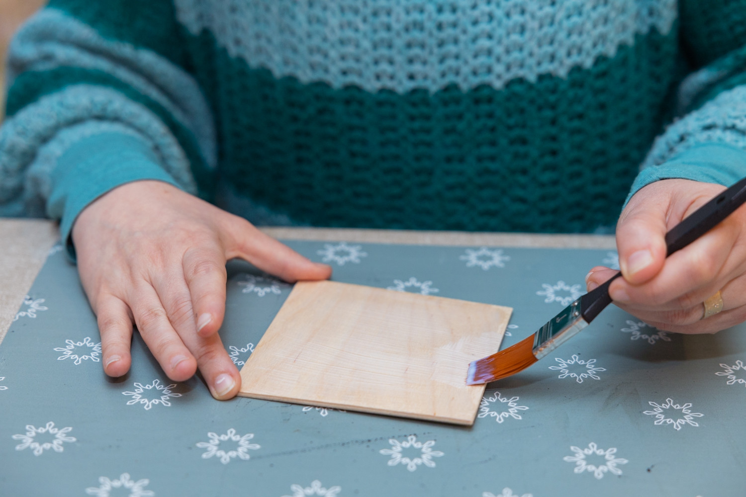 Workshop houten wenskaarten met prints - Foto