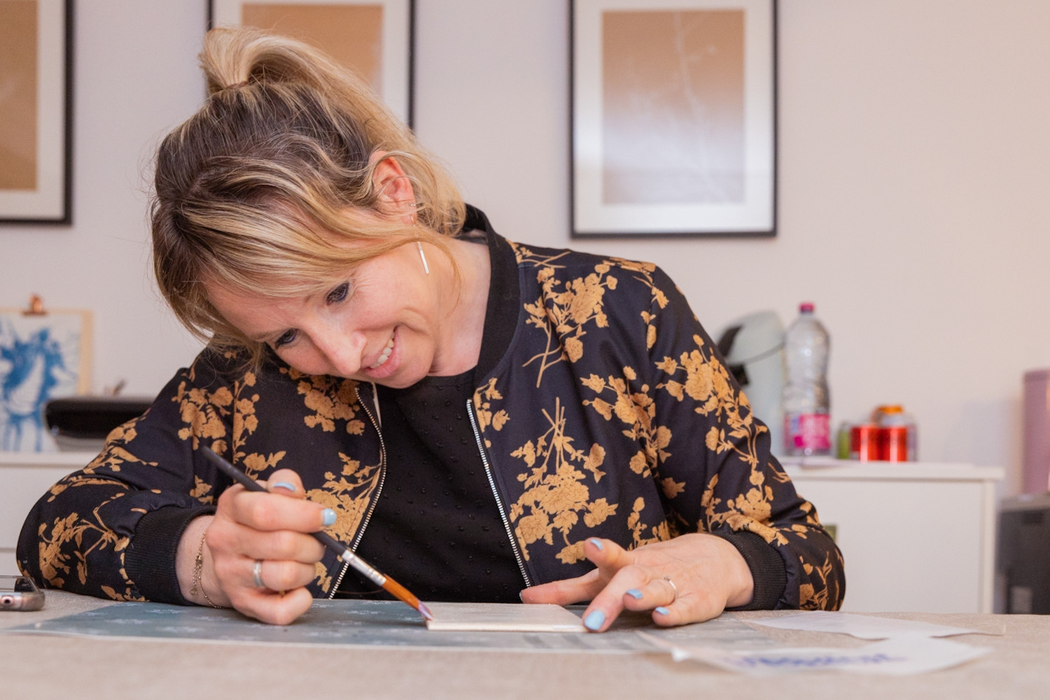 Workshop houten wenskaarten met prints - Foto