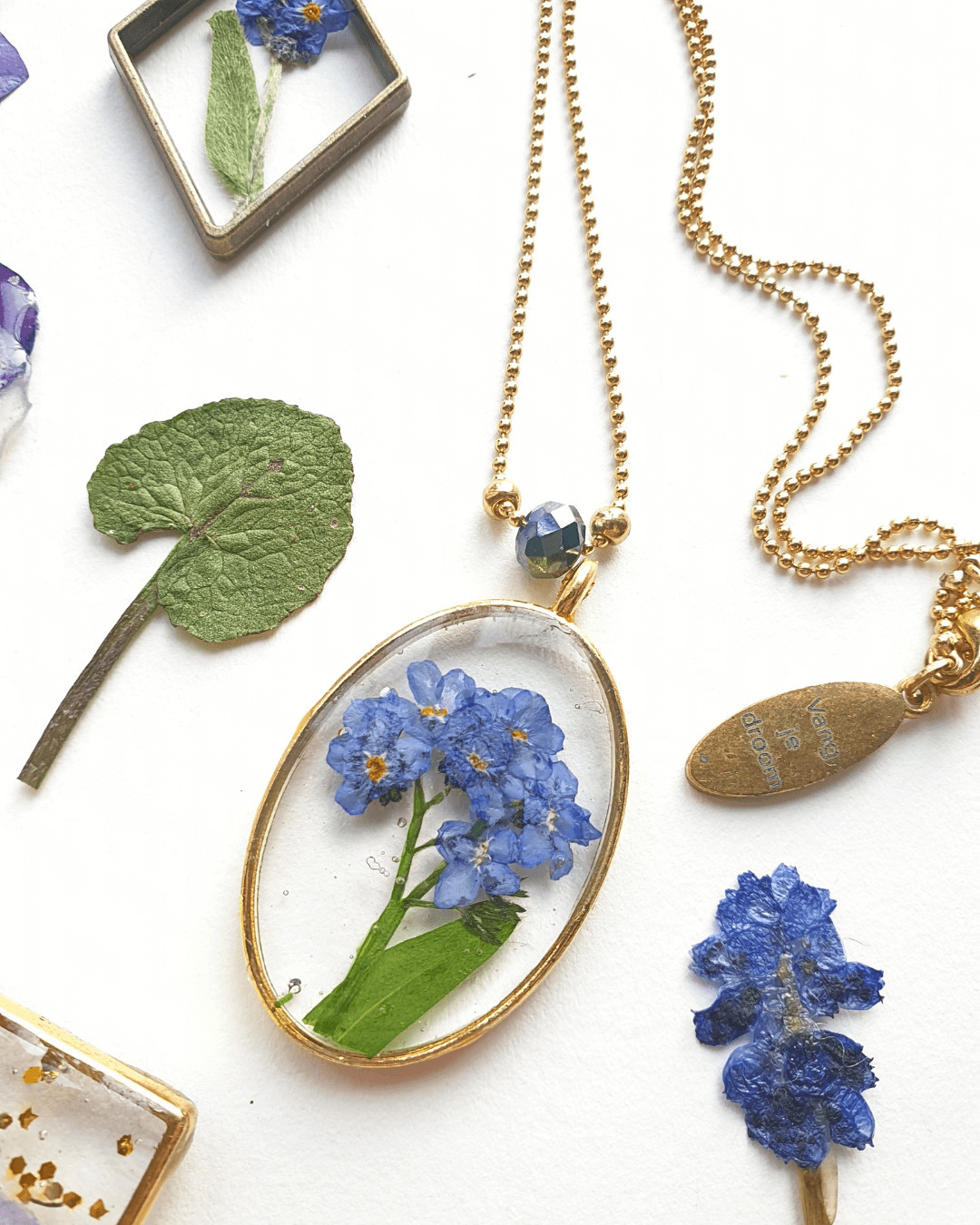 UV Resin/ Botanische hanger - Foto