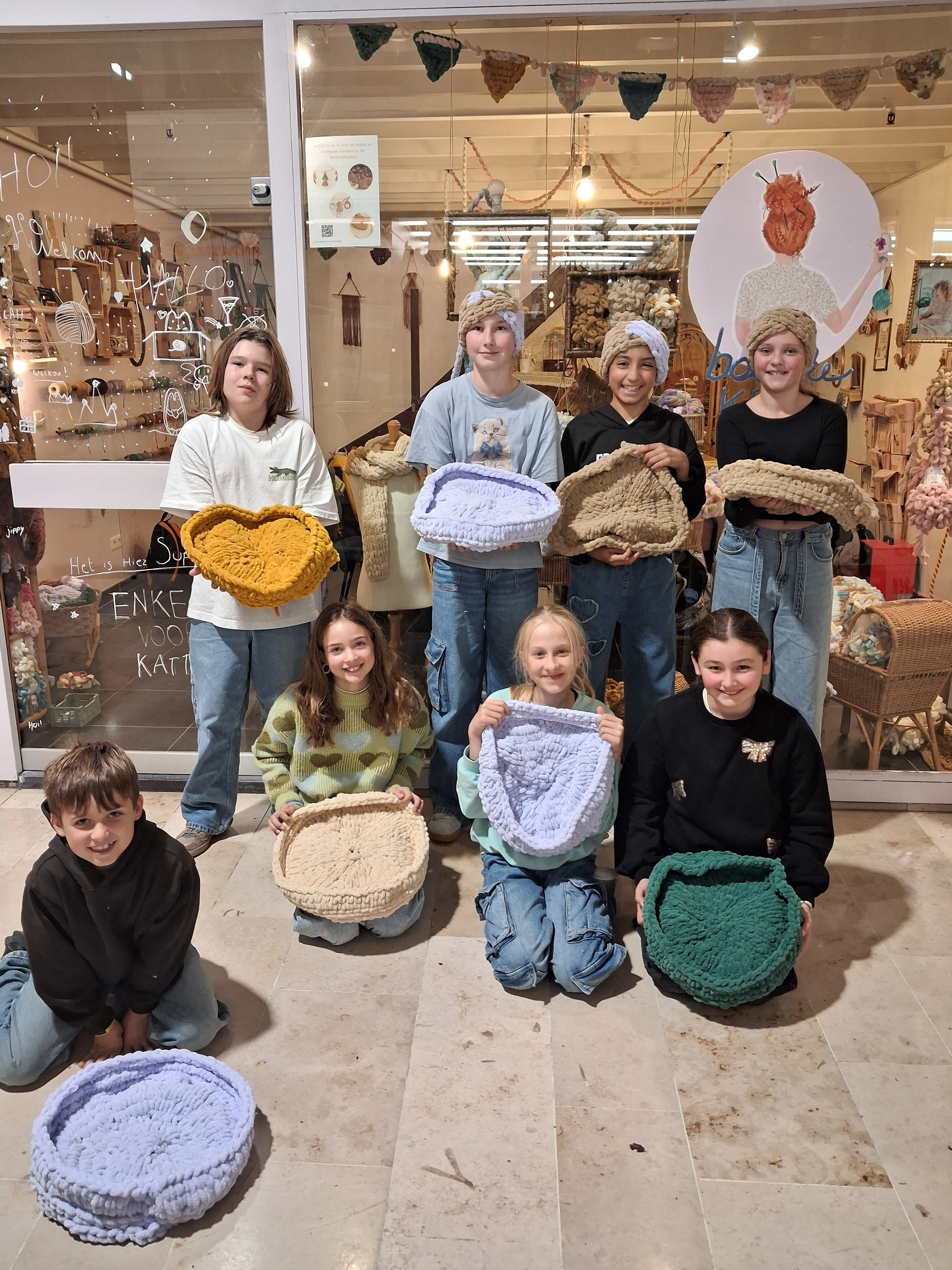 Handbreien voor kids - kattenmand - Foto