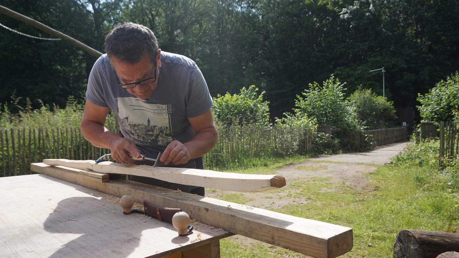 workshop houten boog maken - Foto