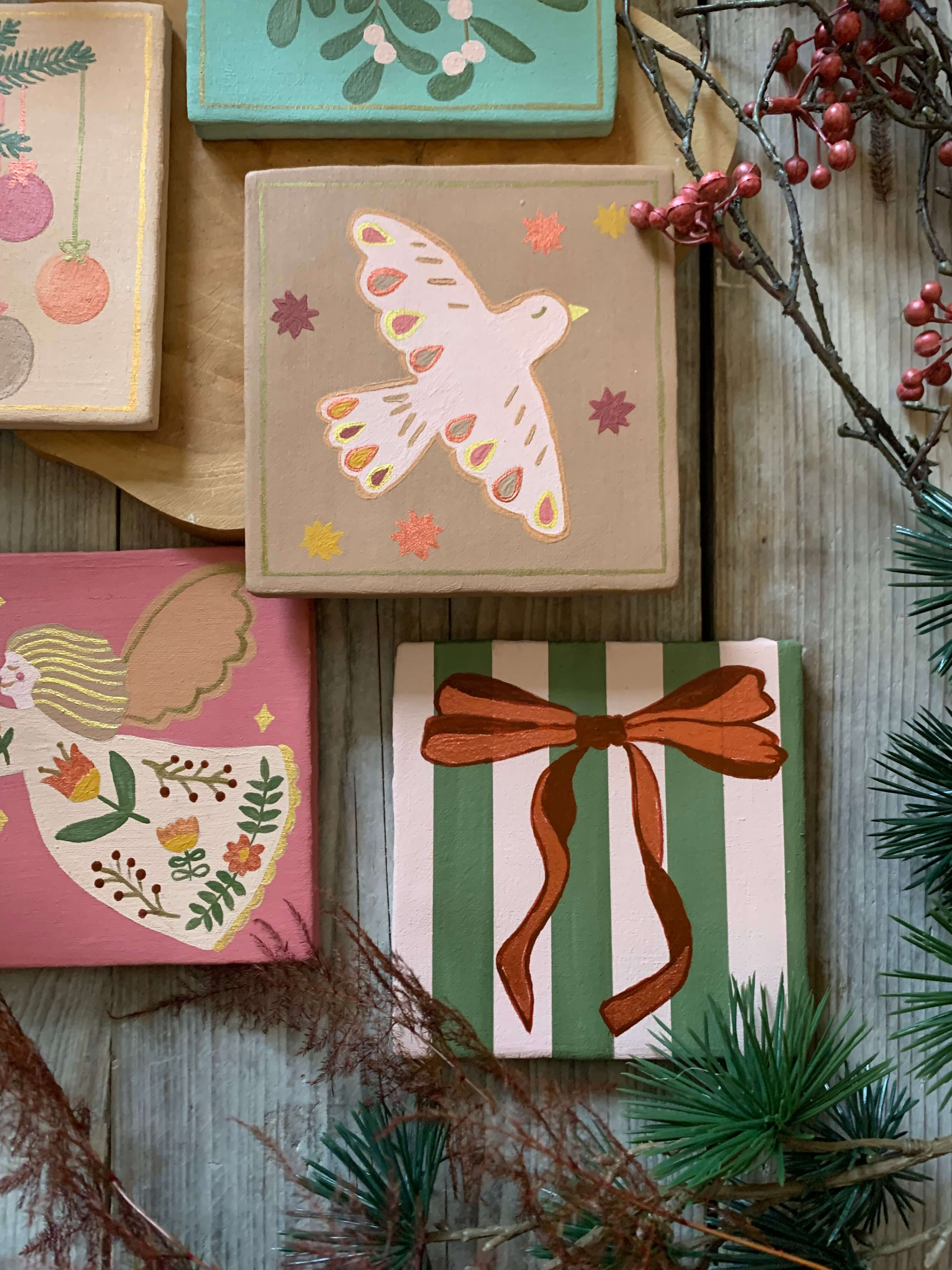 Workshop botanische (kerst) tegel schilderen - Foto