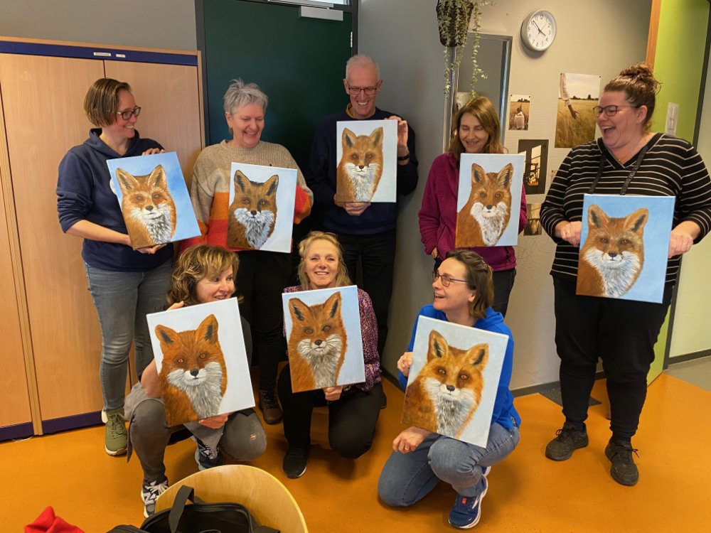 Workshop dierenvacht schilderen met olieverf - Foto