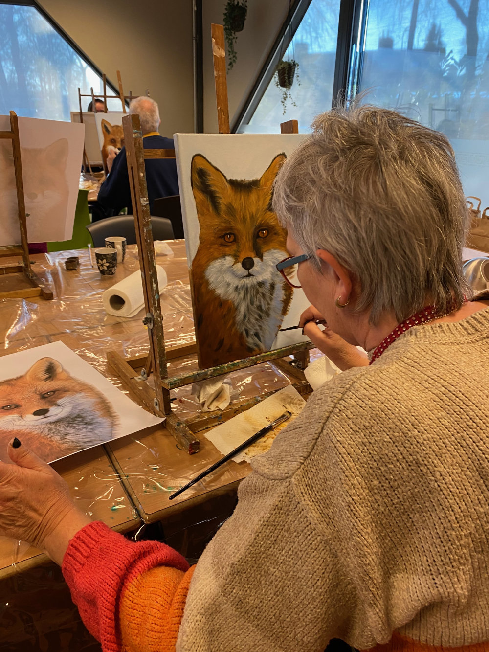 Workshop dierenvacht schilderen met olieverf - Foto