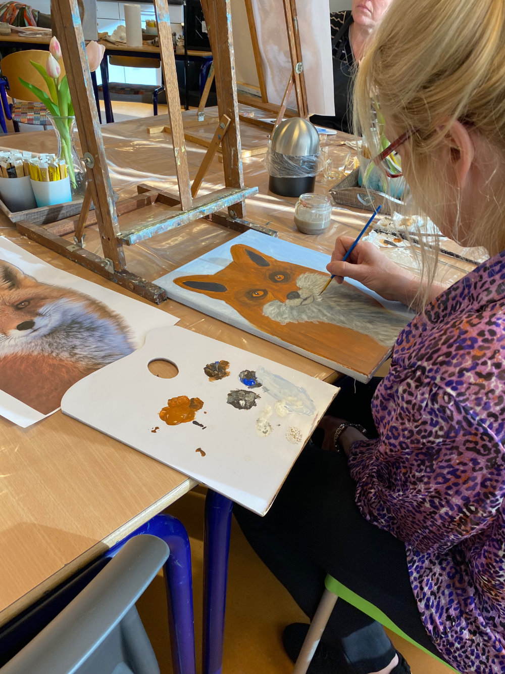 Workshop dierenvacht schilderen met olieverf - Foto