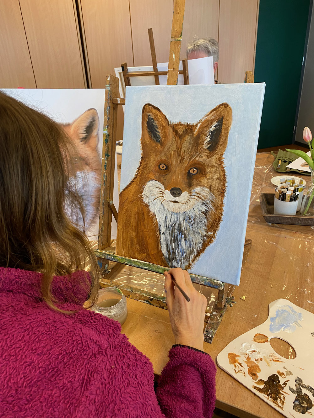 Workshop dierenvacht schilderen met olieverf - Foto