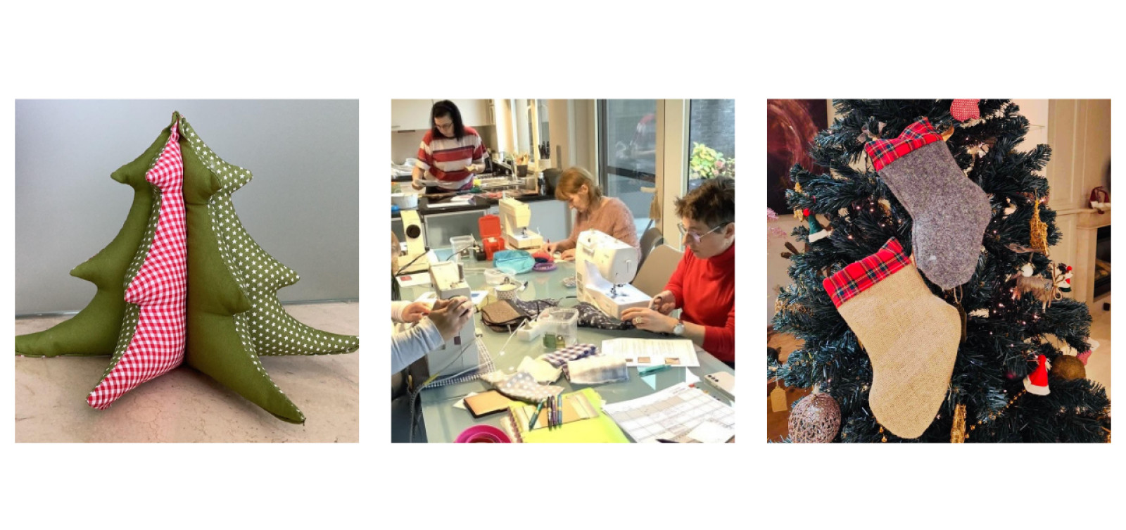 Workshop kerstboom of kerstlaars naaien in provincie Oost-Vlaanderen.