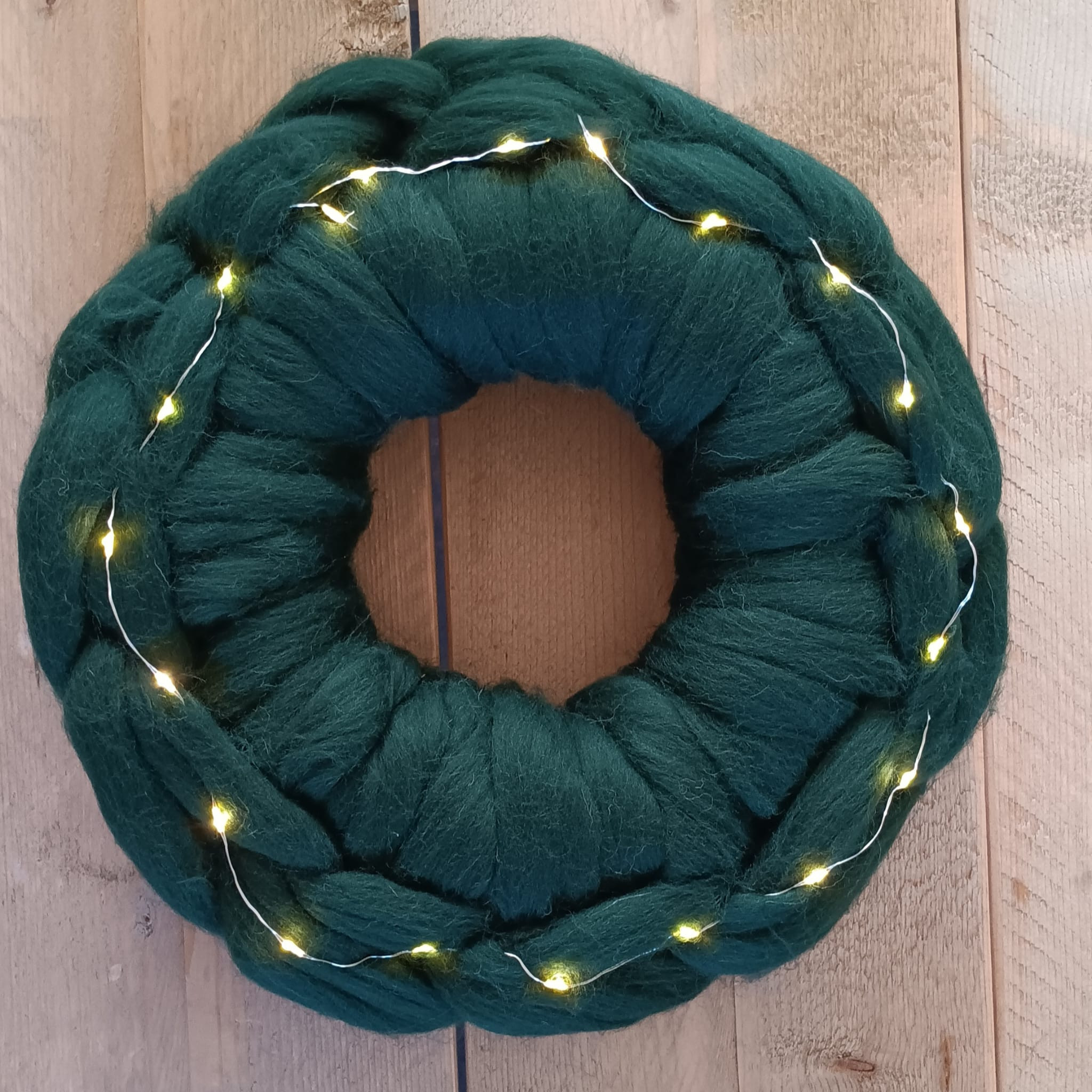 Workshop Kerstkrans van lontwol - Foto