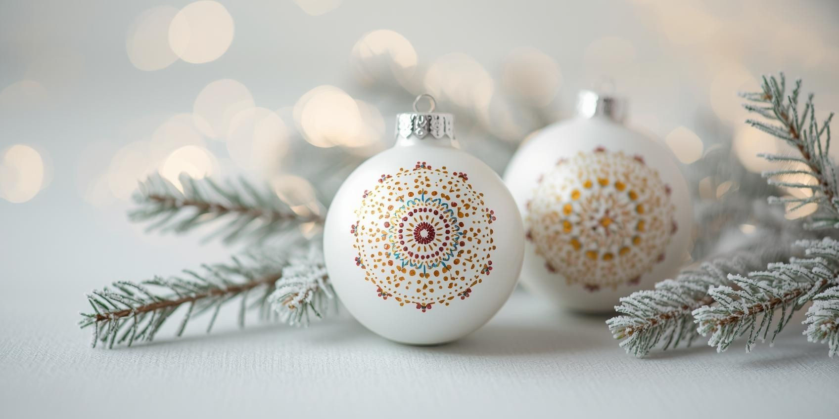 Kerstballen Stippen in Hilversum, Dotpainting. - Foto