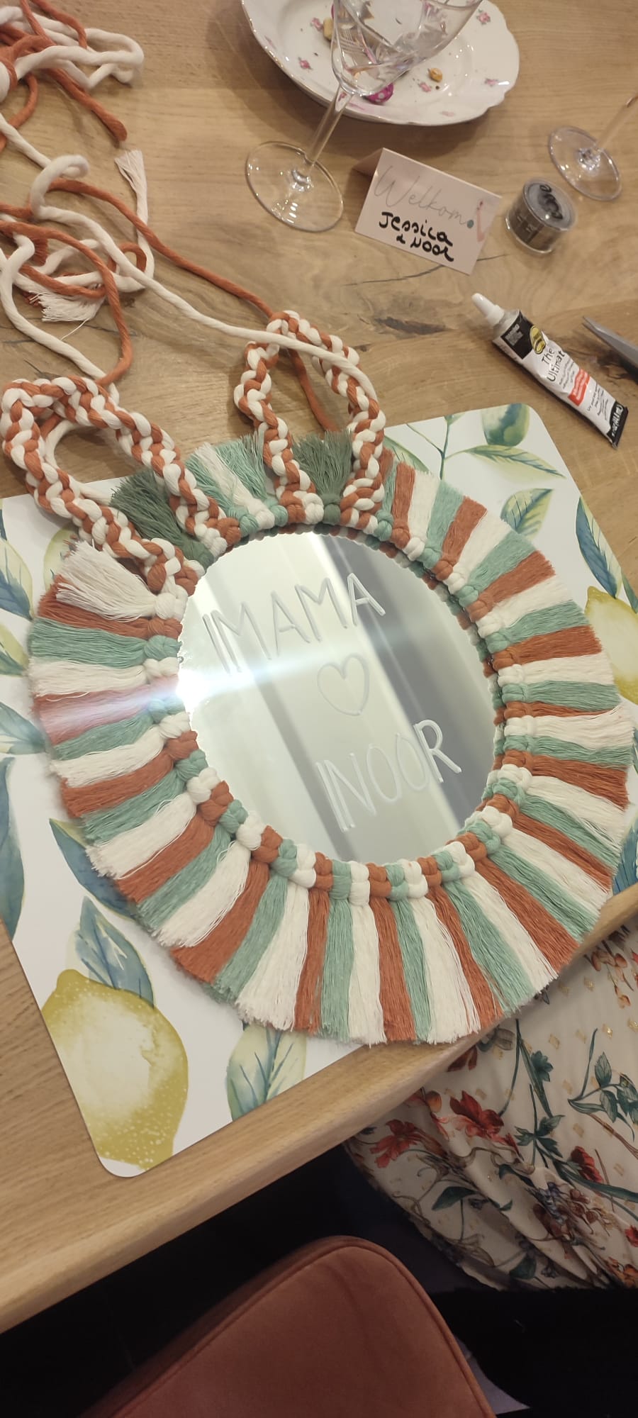 🐰Ouder-Kind macramé konijnenspiegel 🐰 - Foto