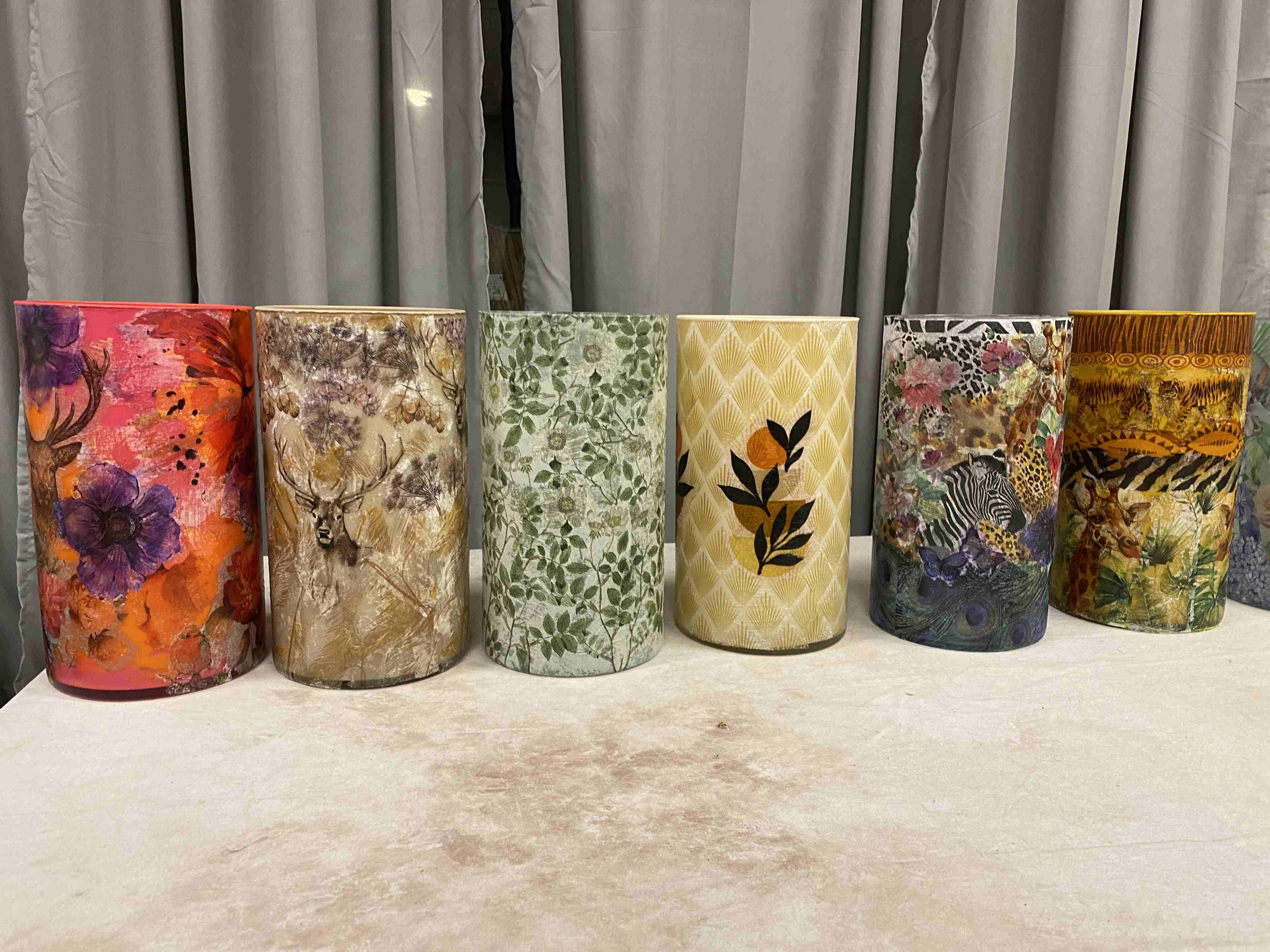 Decoupage glazen vaas of lamp - Foto