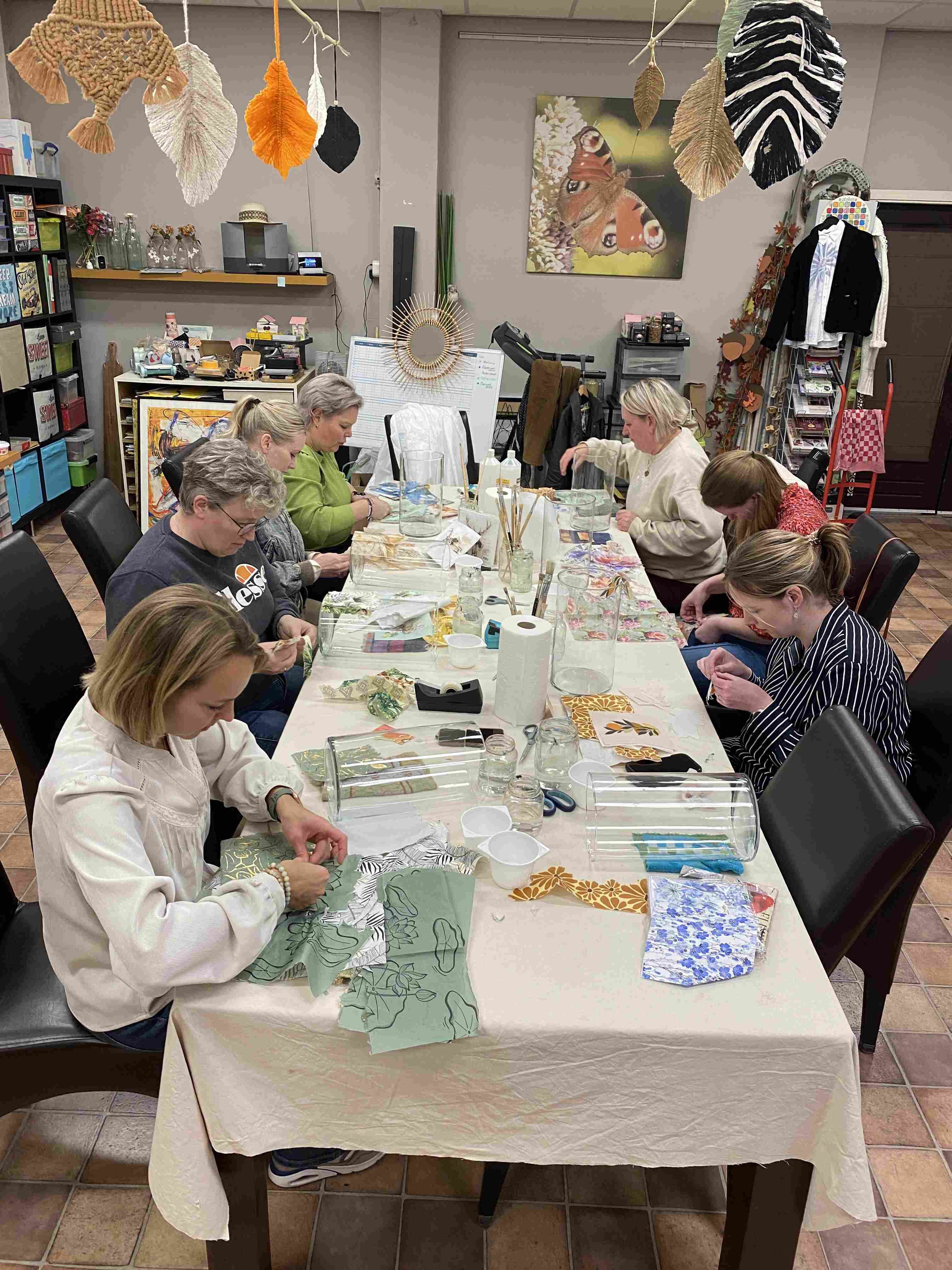 Decoupage glazen vaas of lamp - Foto