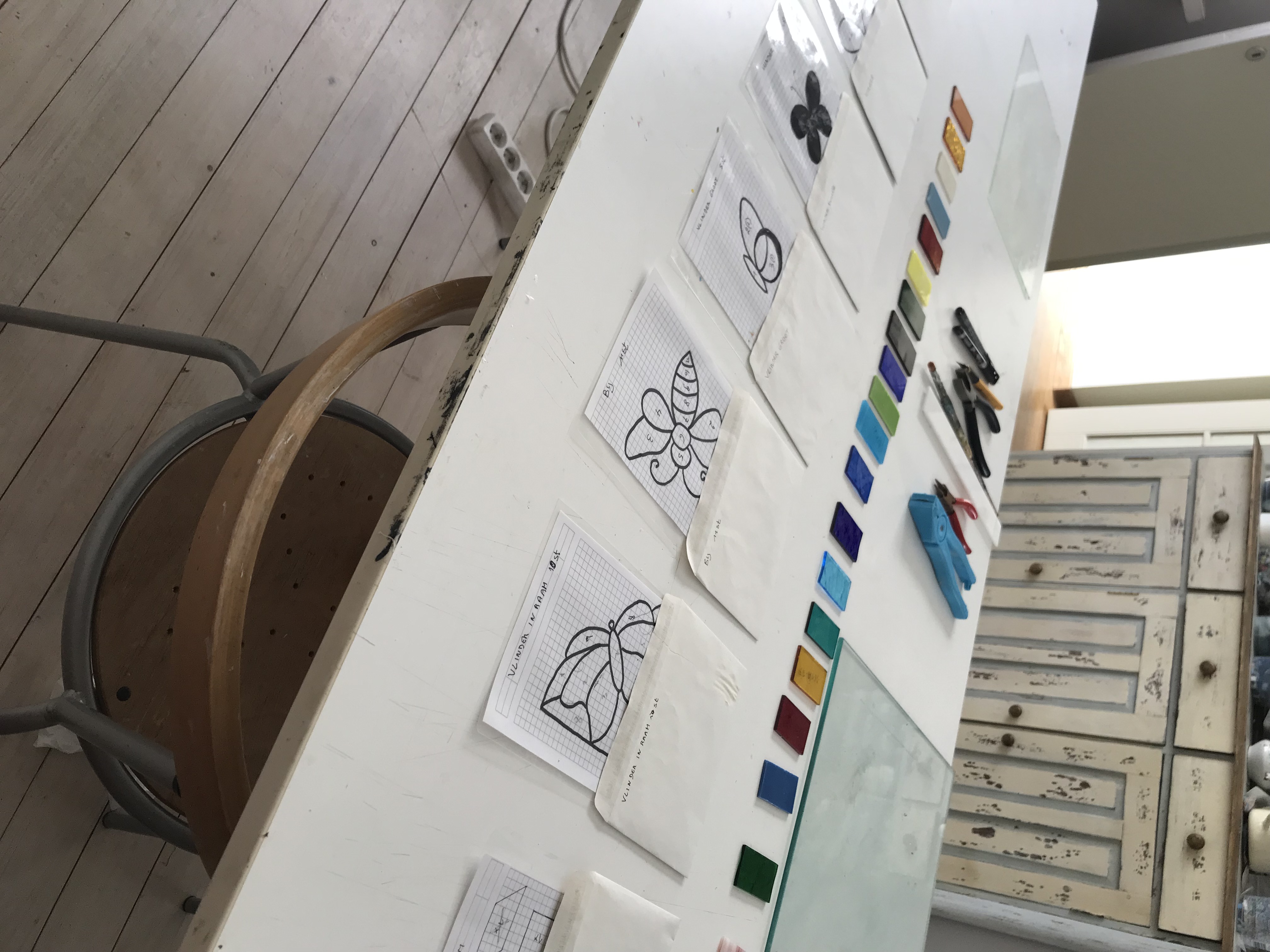 Glas in lood de Tiffany techniek - Foto