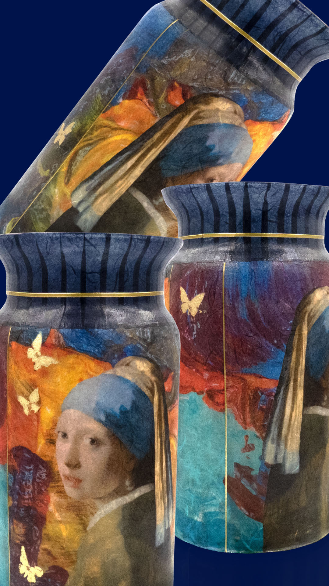 Groepsworkshop rijstpapier op glas ‘het meisje met de parel’ - Foto