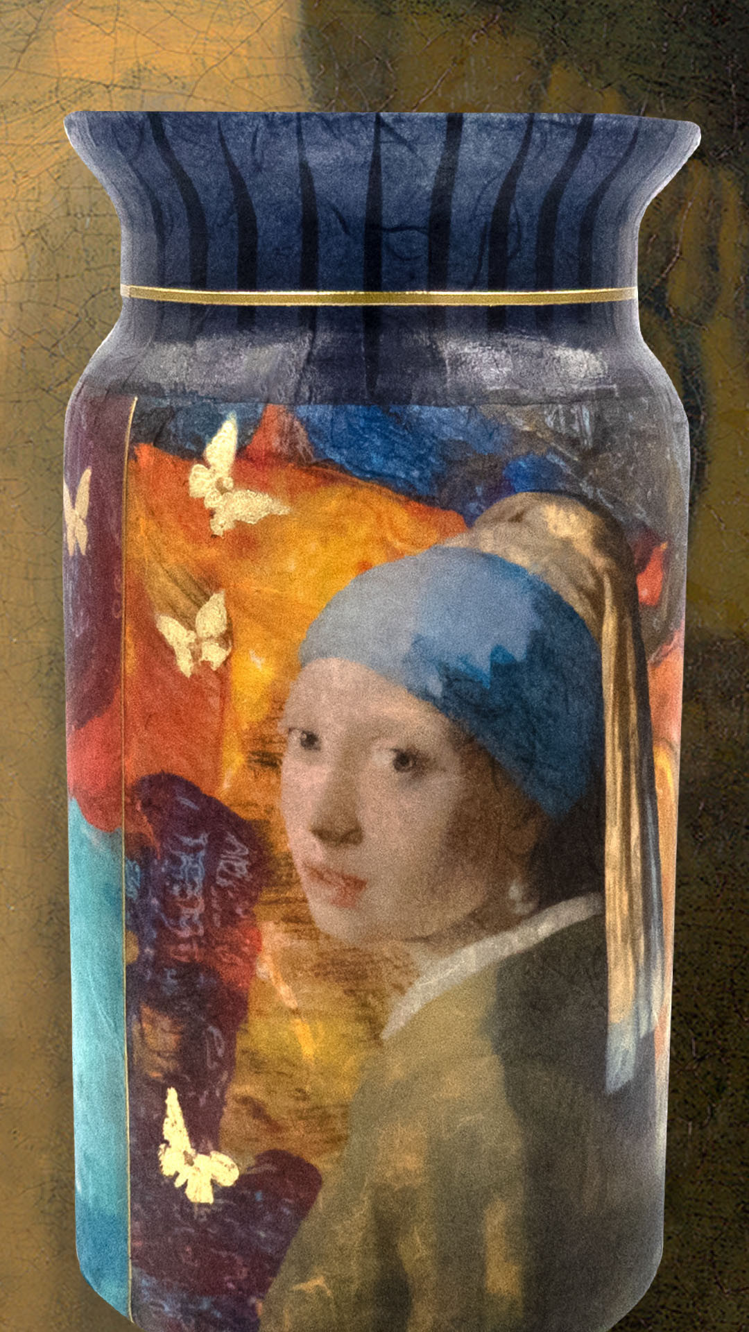 Groepsworkshop rijstpapier op glas ‘het meisje met de parel’ - Foto