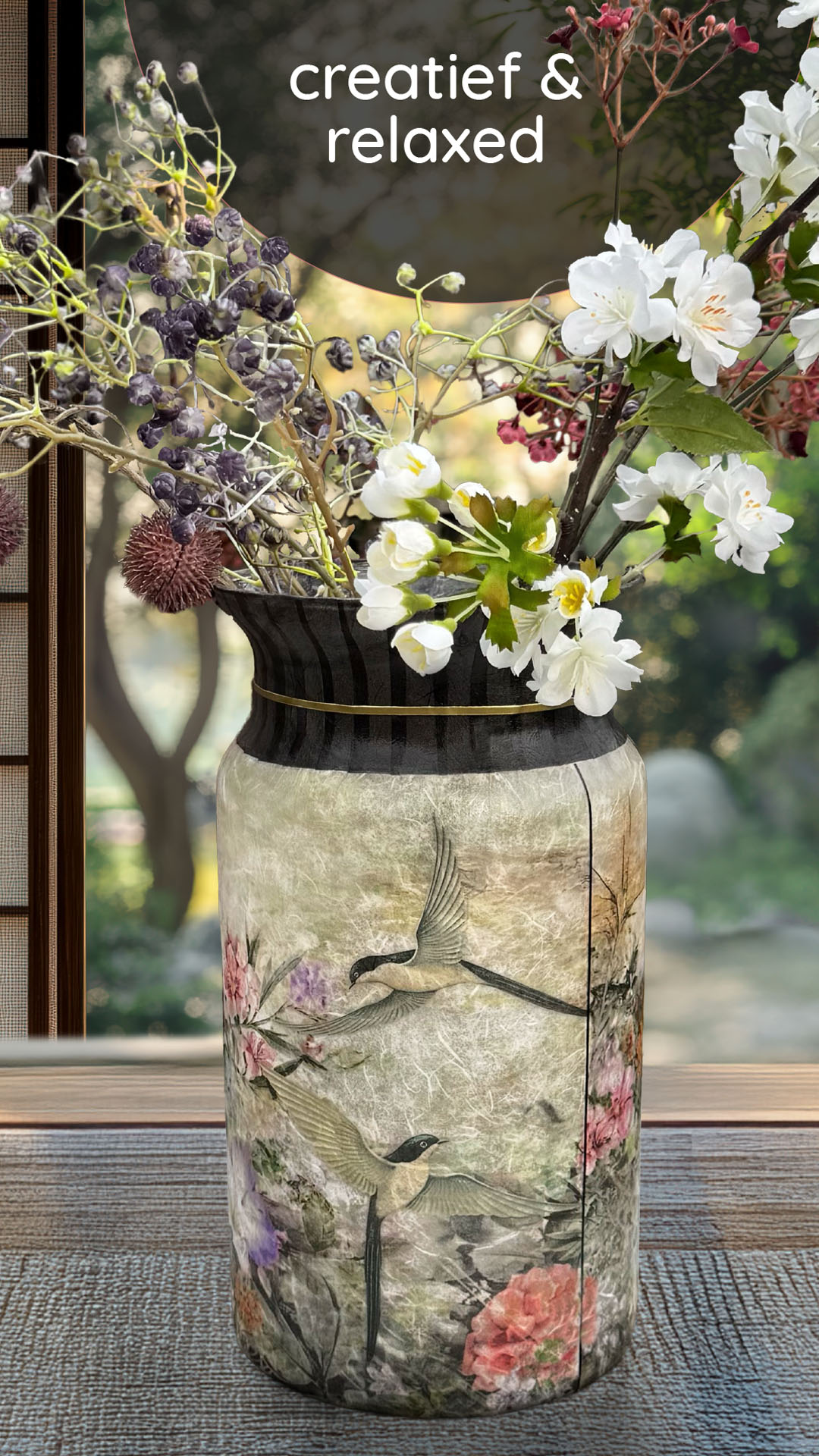 Groepsworkshop rijstpapier op glas ‘Japanse tuin’