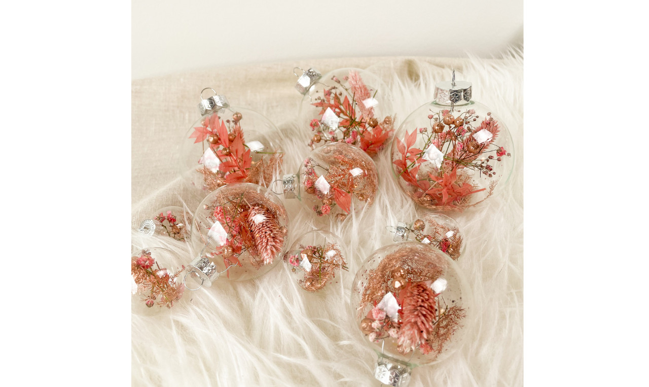 15x Kerstballen vullen met droogbloemen - Foto