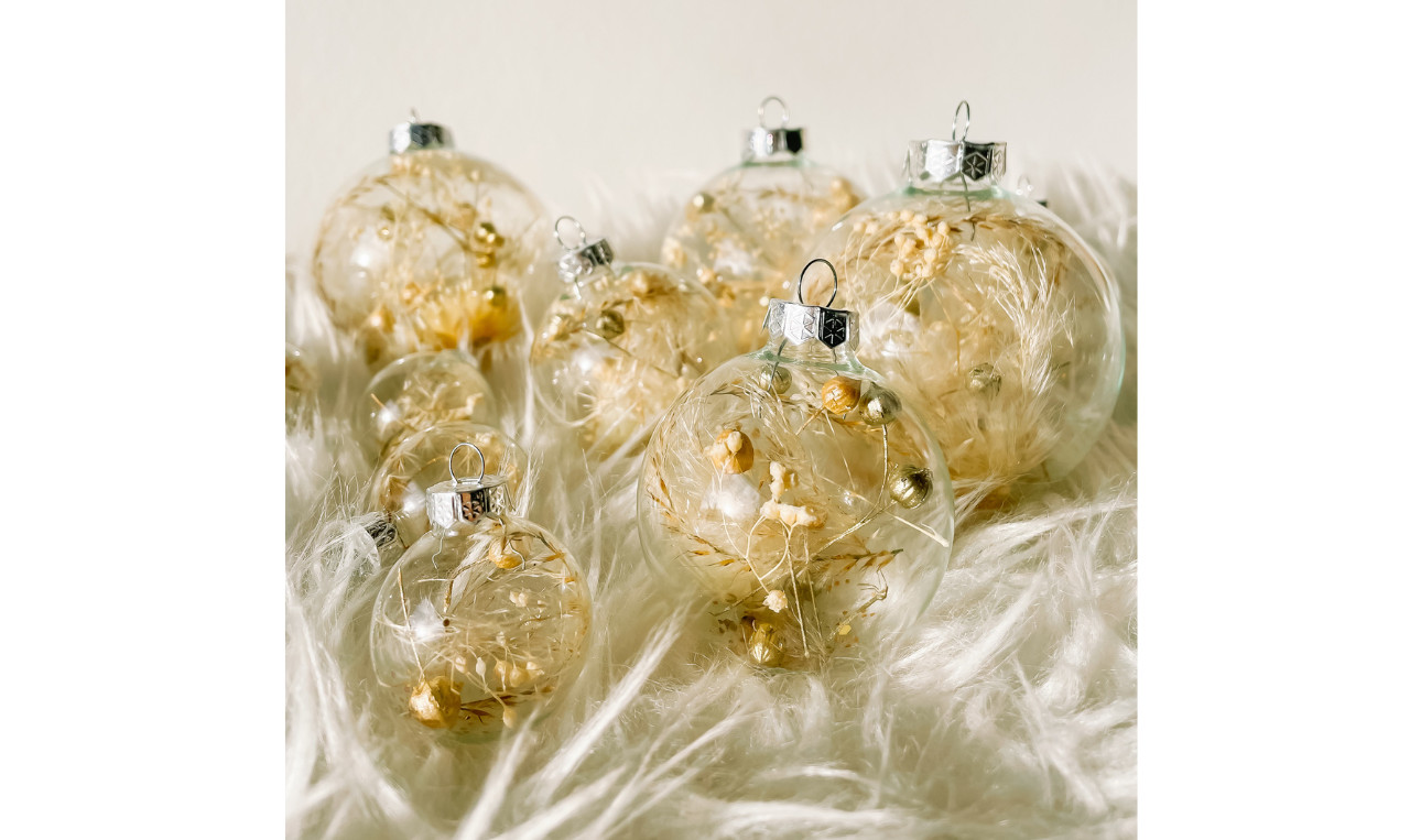 15x Kerstballen vullen met droogbloemen - Foto