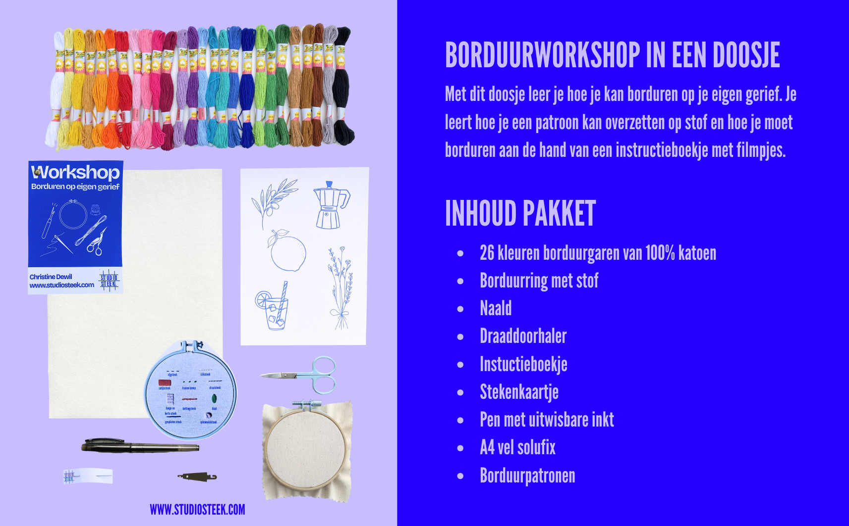 Borduurworkshop in een doosje - Foto