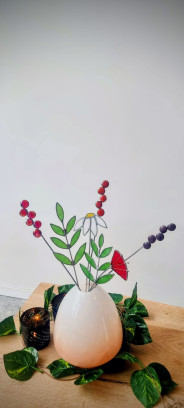 Glas in lood: Bloemboeket