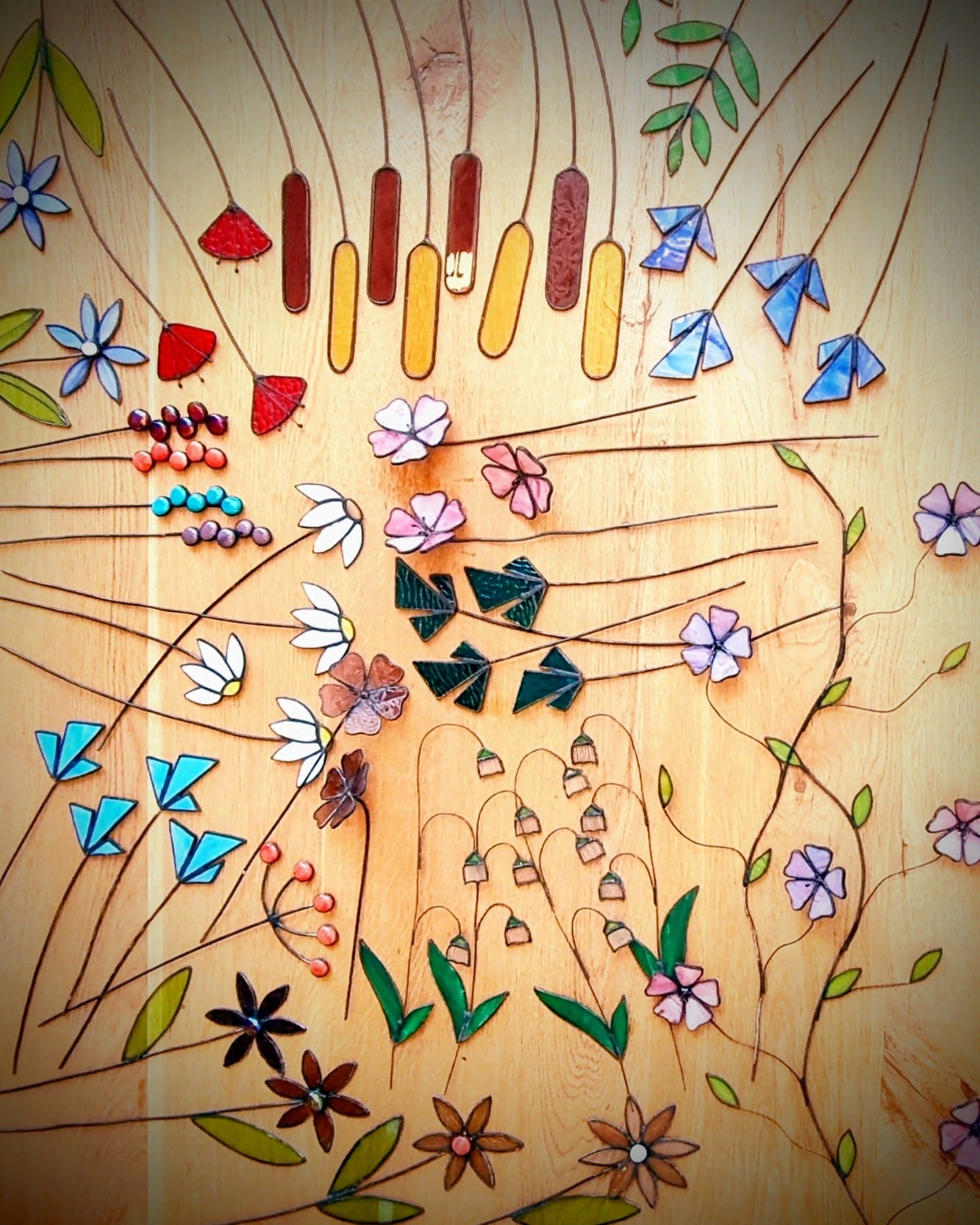 Glas in lood: Bloemboeket - Foto