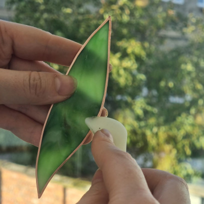 Glas in lood: Bloemdesign stuk