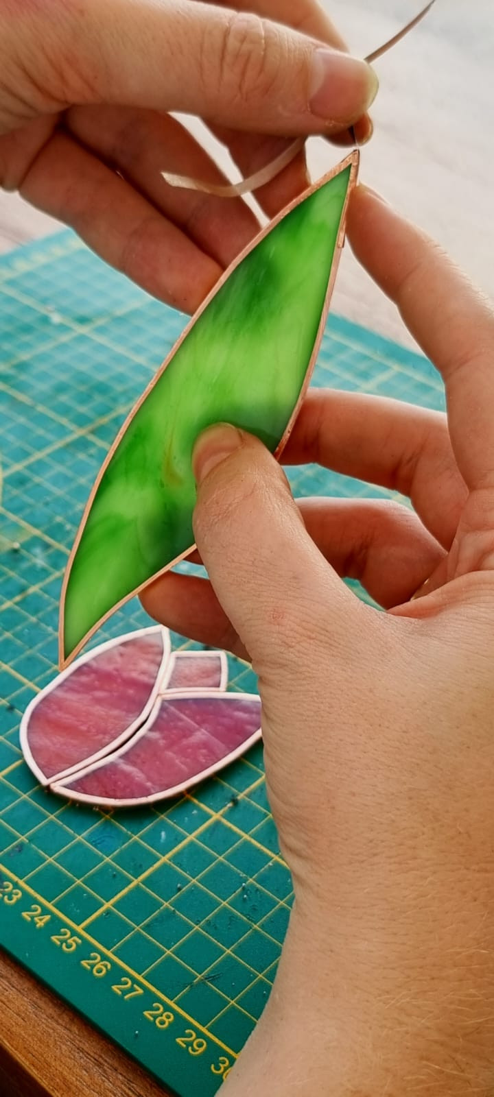 Glas in lood initiatie workshop: Bloemboeket / Geboortebloem - Foto