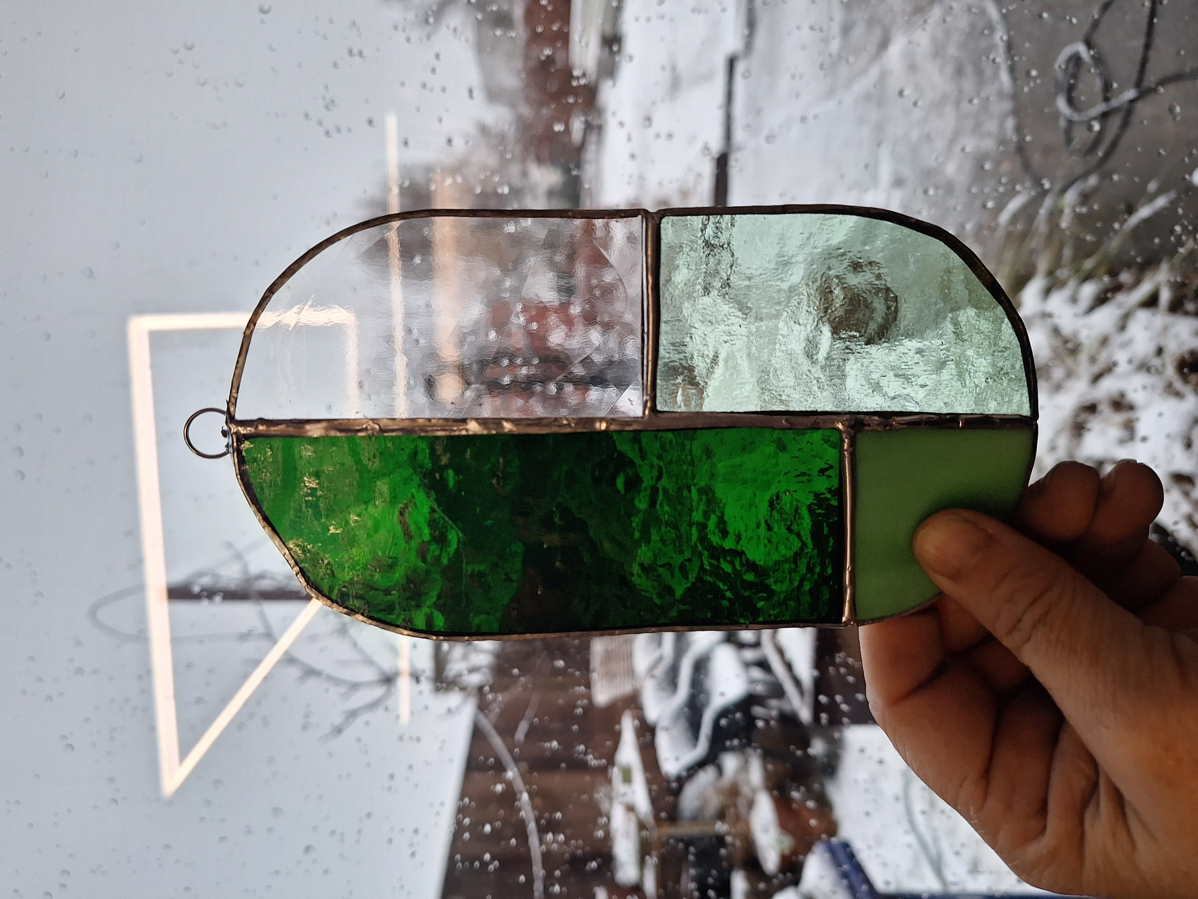 Workshop raamhanger glas in lood - koperfolie - Foto