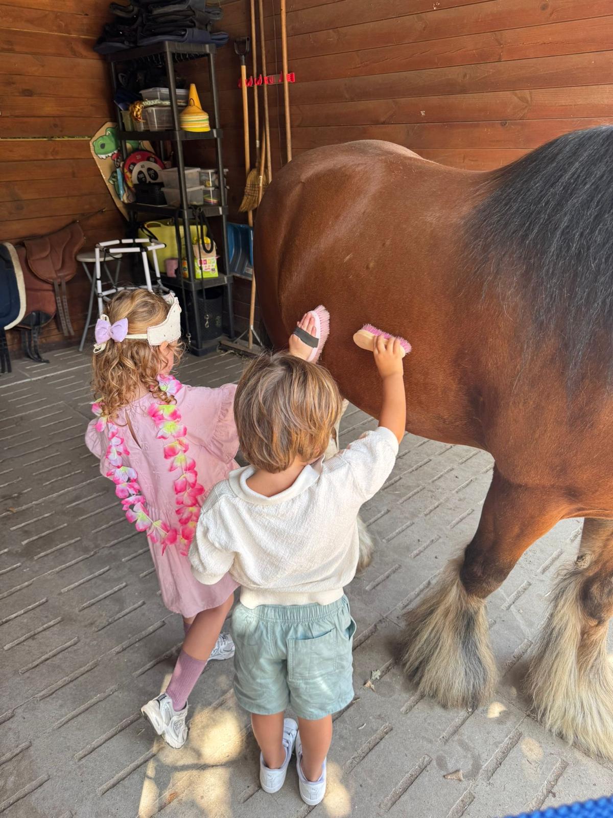 Kinderfeestje met paarden - Foto