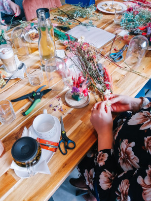 Workshop mini droogbloemen lentetuintje