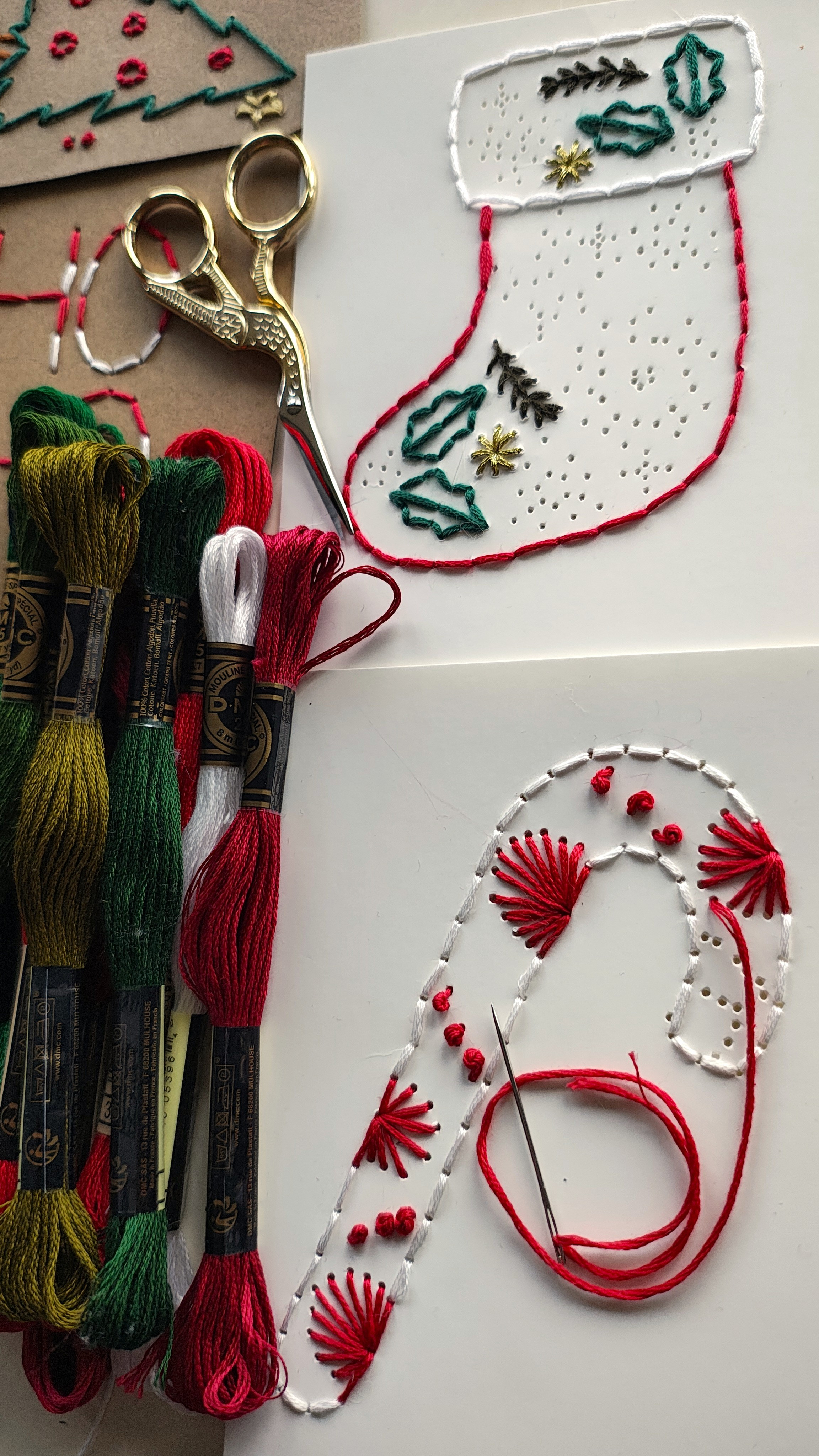 Borduur je eigen Kerst -of Nieuwjaarkaartjes: warm & handgemaakt 🎄 - Foto