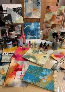 Abstract Schilderen met jouw privé groep - Foto