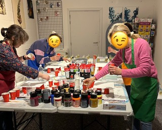 Abstract Schilderen met jouw privé groep - Foto