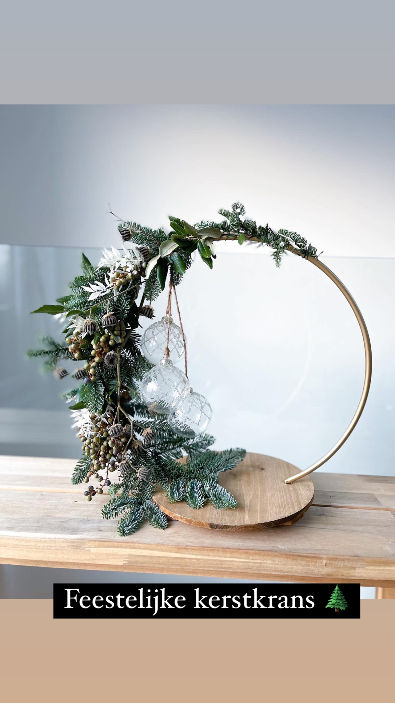 DIY kit: kerstkrans met kerstballen 40 cm diameter