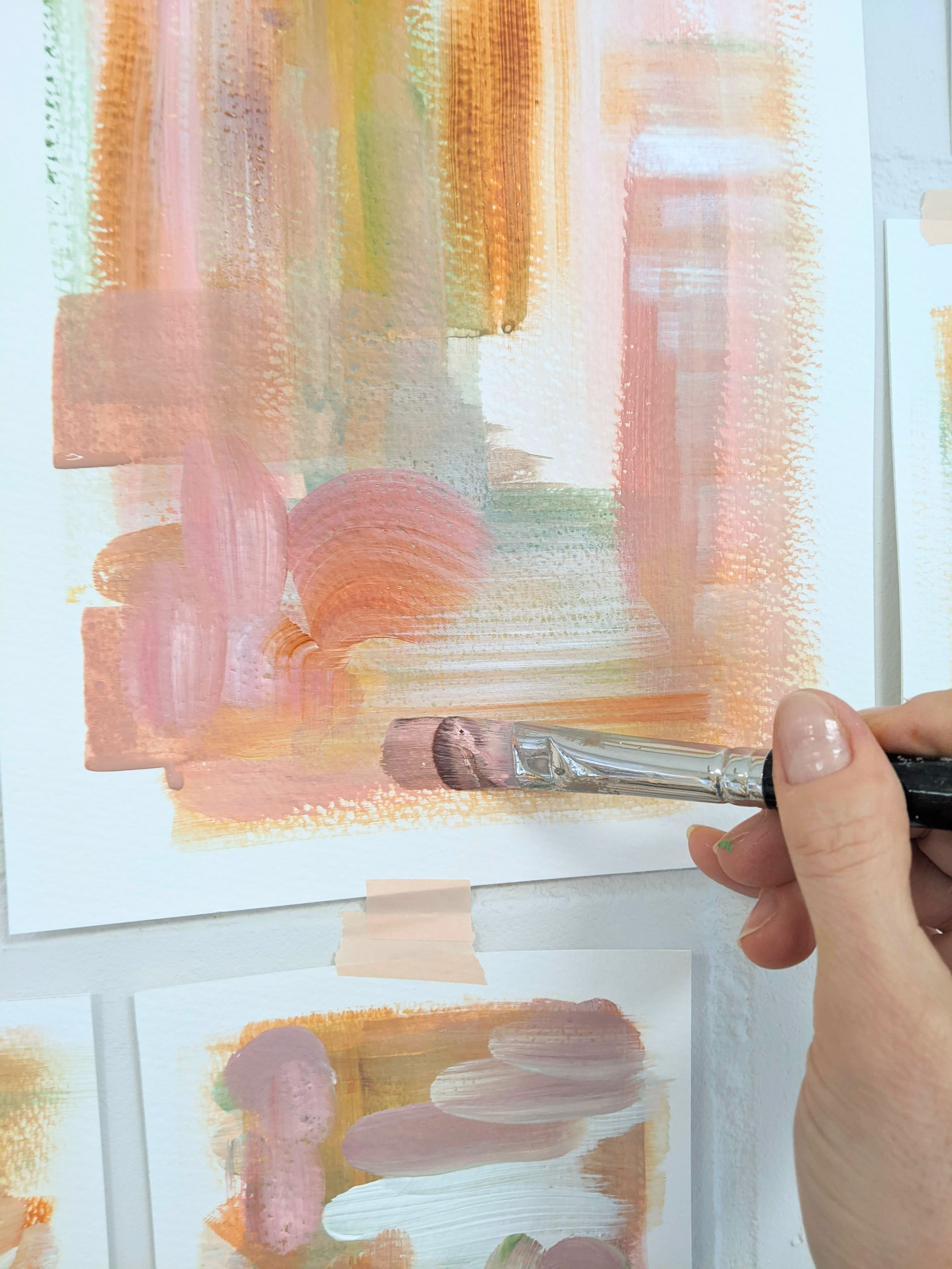 Dag Workshop 'Expressie in Acryl ' Abract Acryl schilderen! - Foto