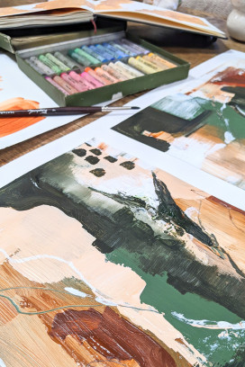 Dag Workshop 'Expressie in Acryl ' Abract Acryl schilderen!