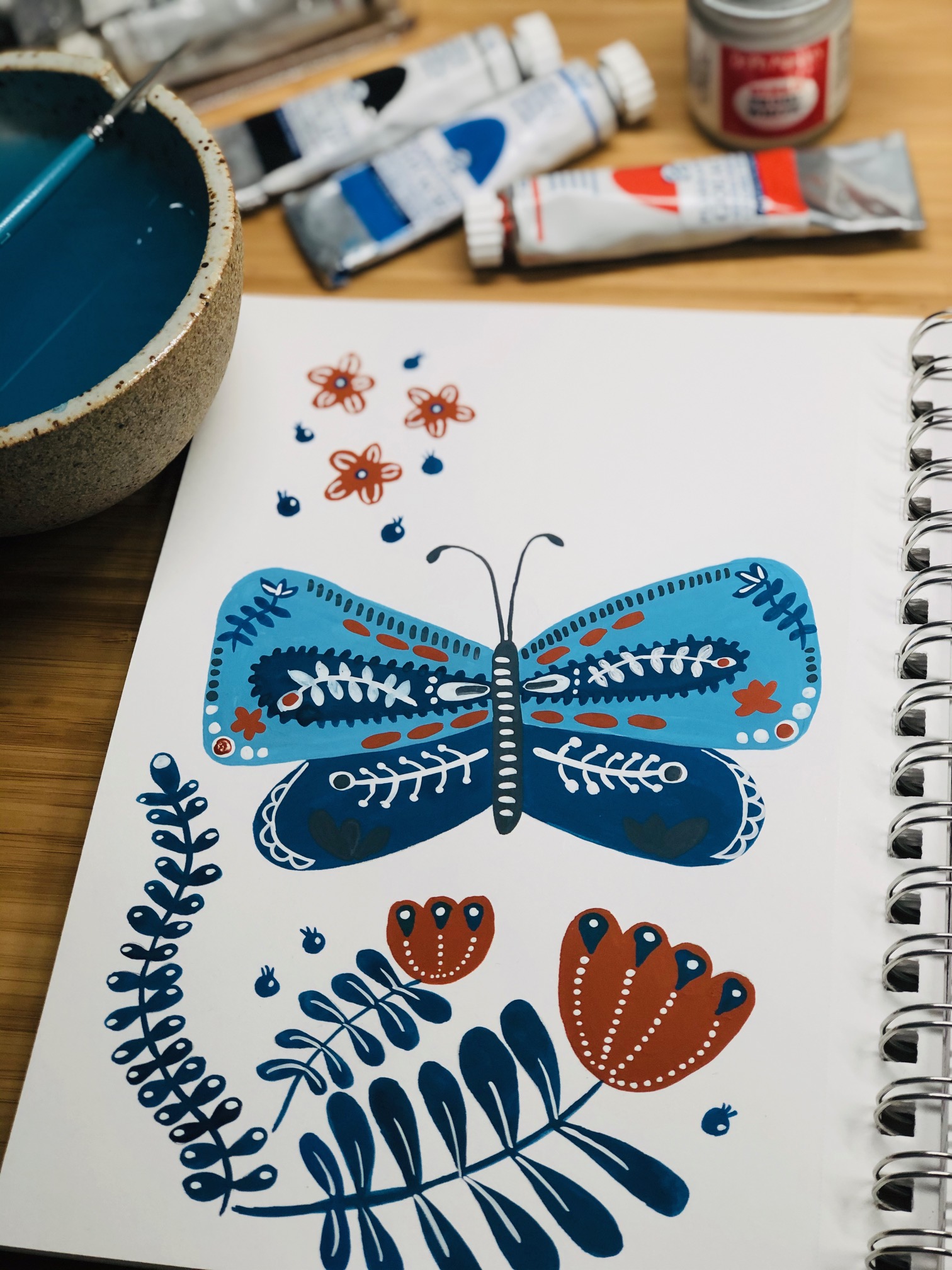 Folk art met gouache - Foto