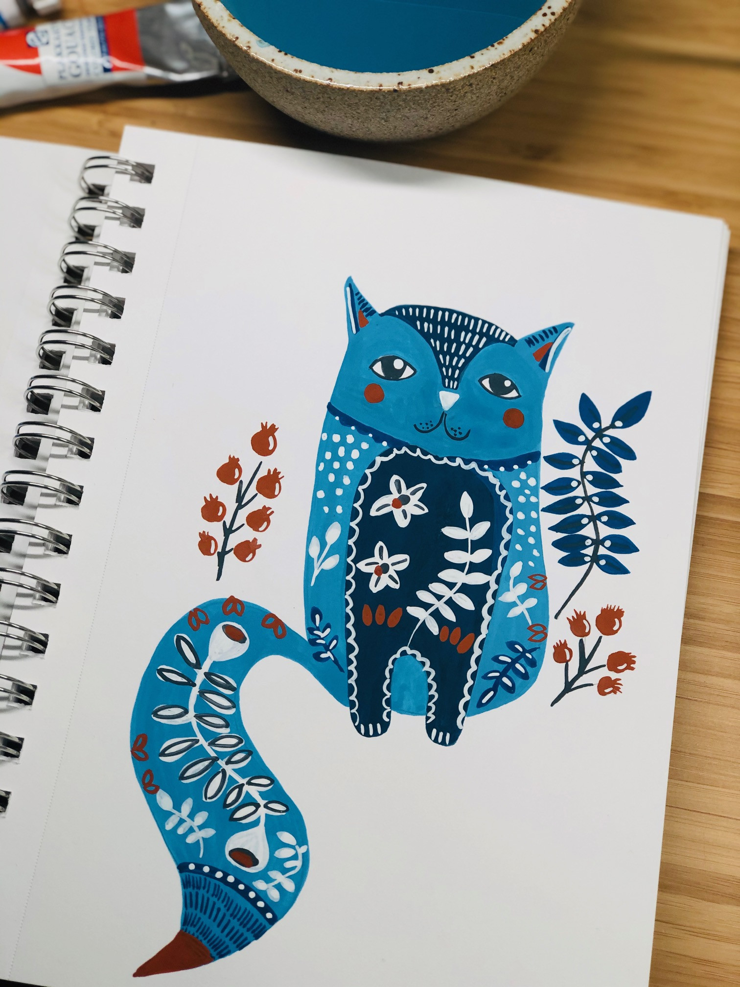 Folk art met gouache - Foto