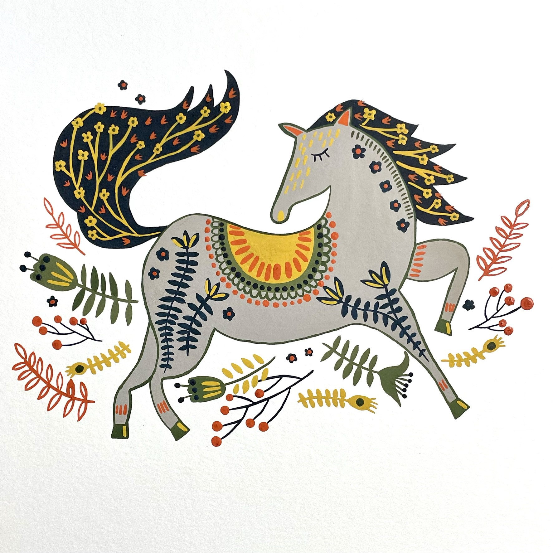 Folk art met gouache - Foto