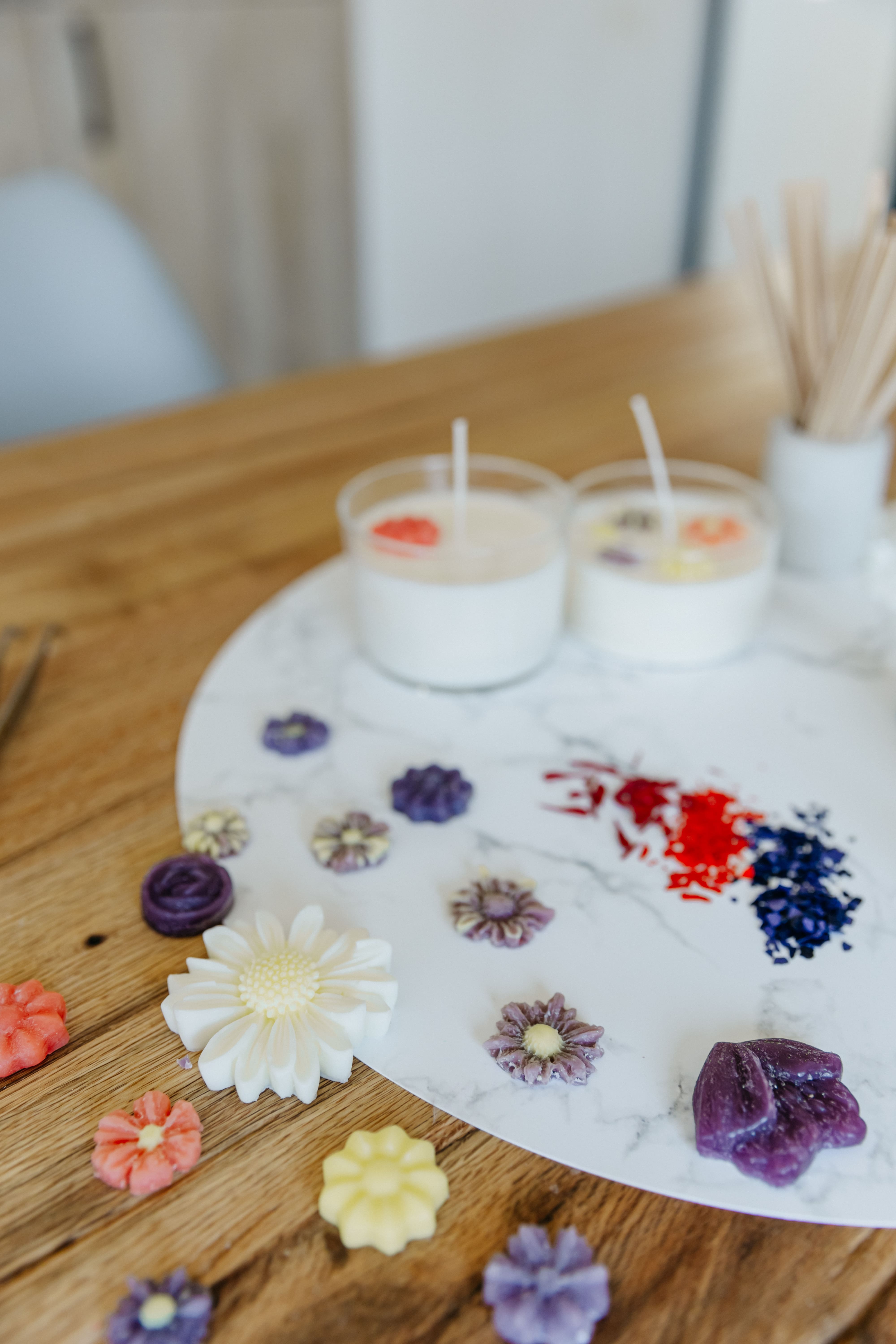 Geurkaarsen (bloemen) - workshop - Foto