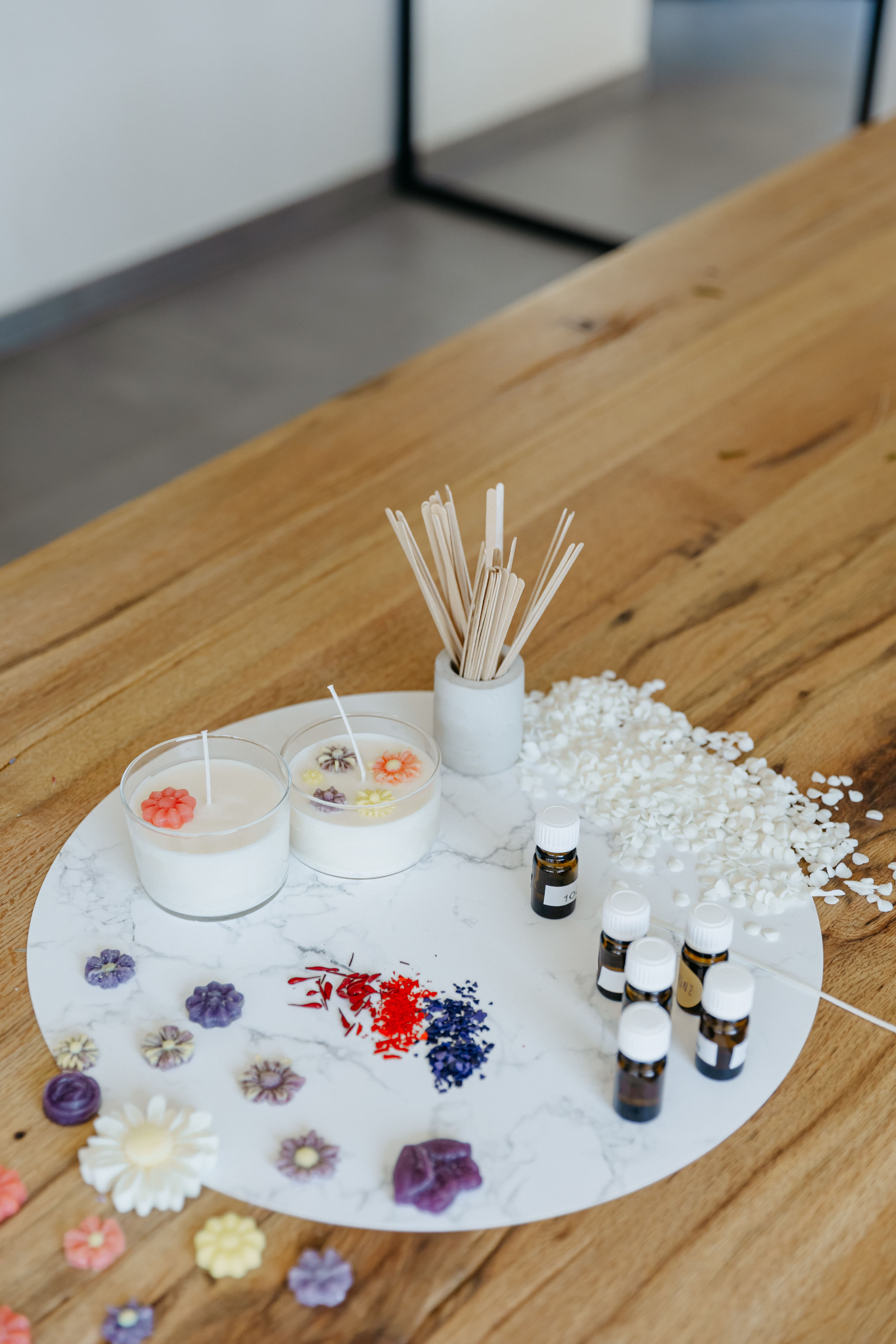 Geurkaarsen (bloemen) - workshop - Foto