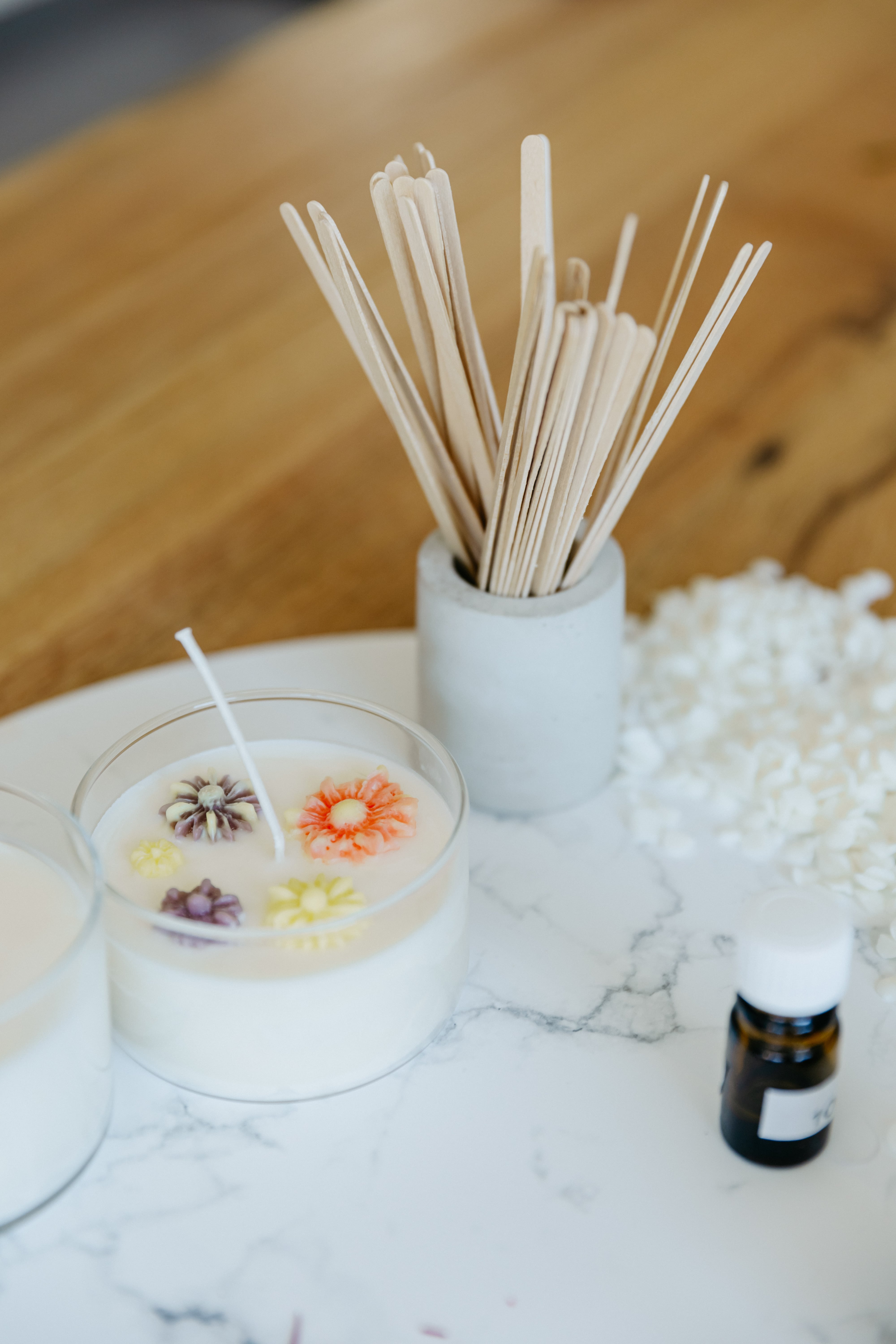 Geurkaarsen (bloemen) - workshop - Foto