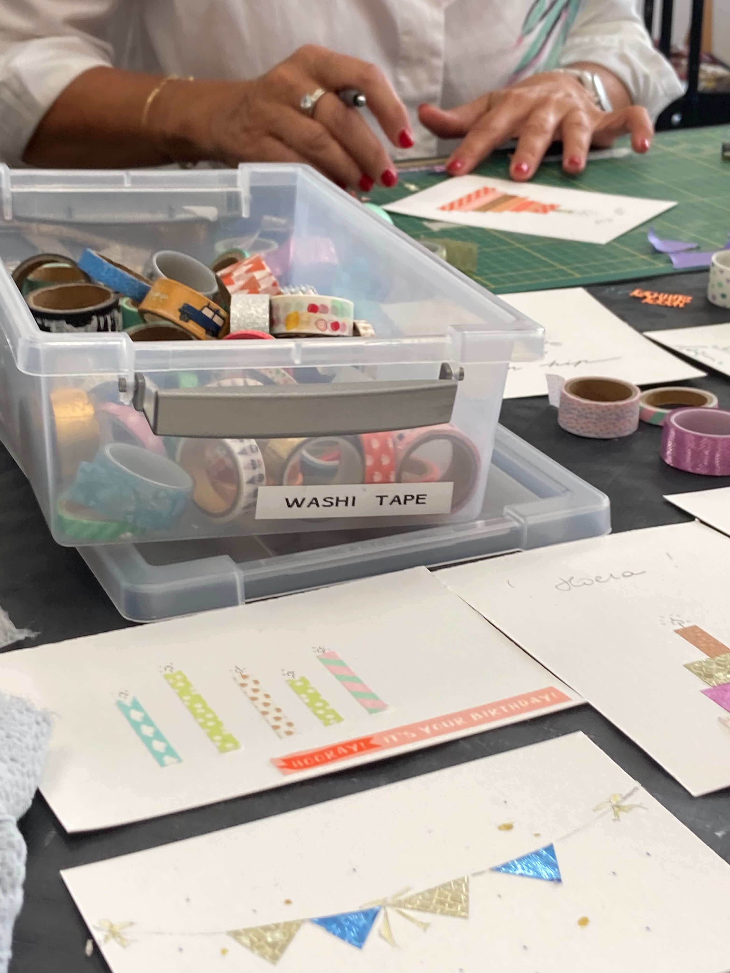 leuke kaartjes maken met washi-tape en fineliner - Foto