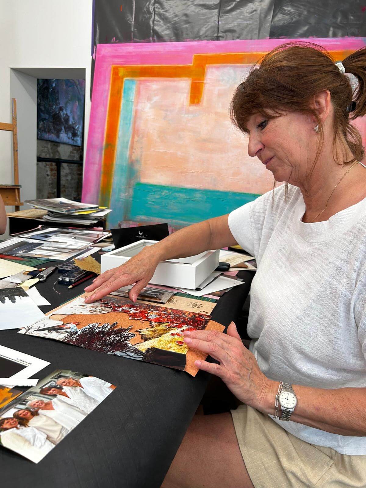 collage & mixed media, expeimenteren met technieken. - Foto