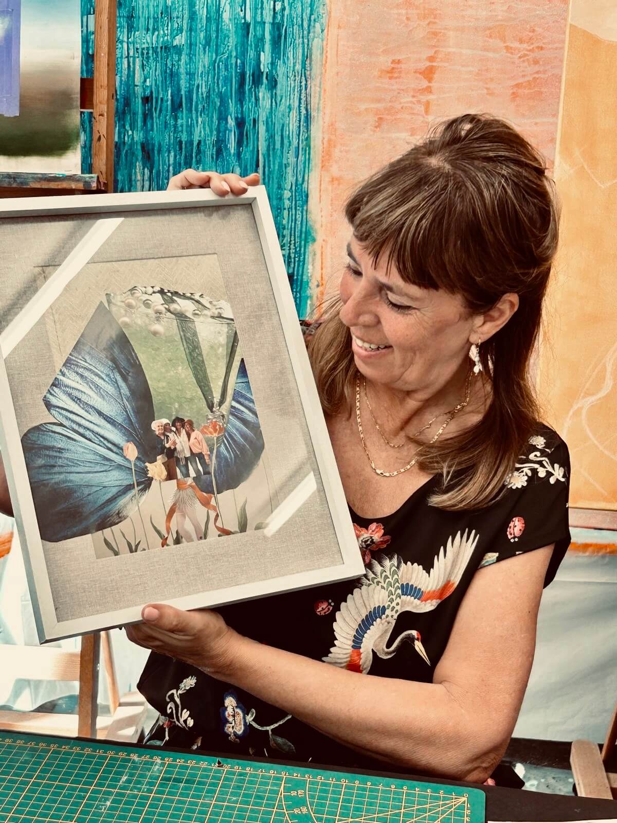 collage & mixed media, expeimenteren met technieken. - Foto