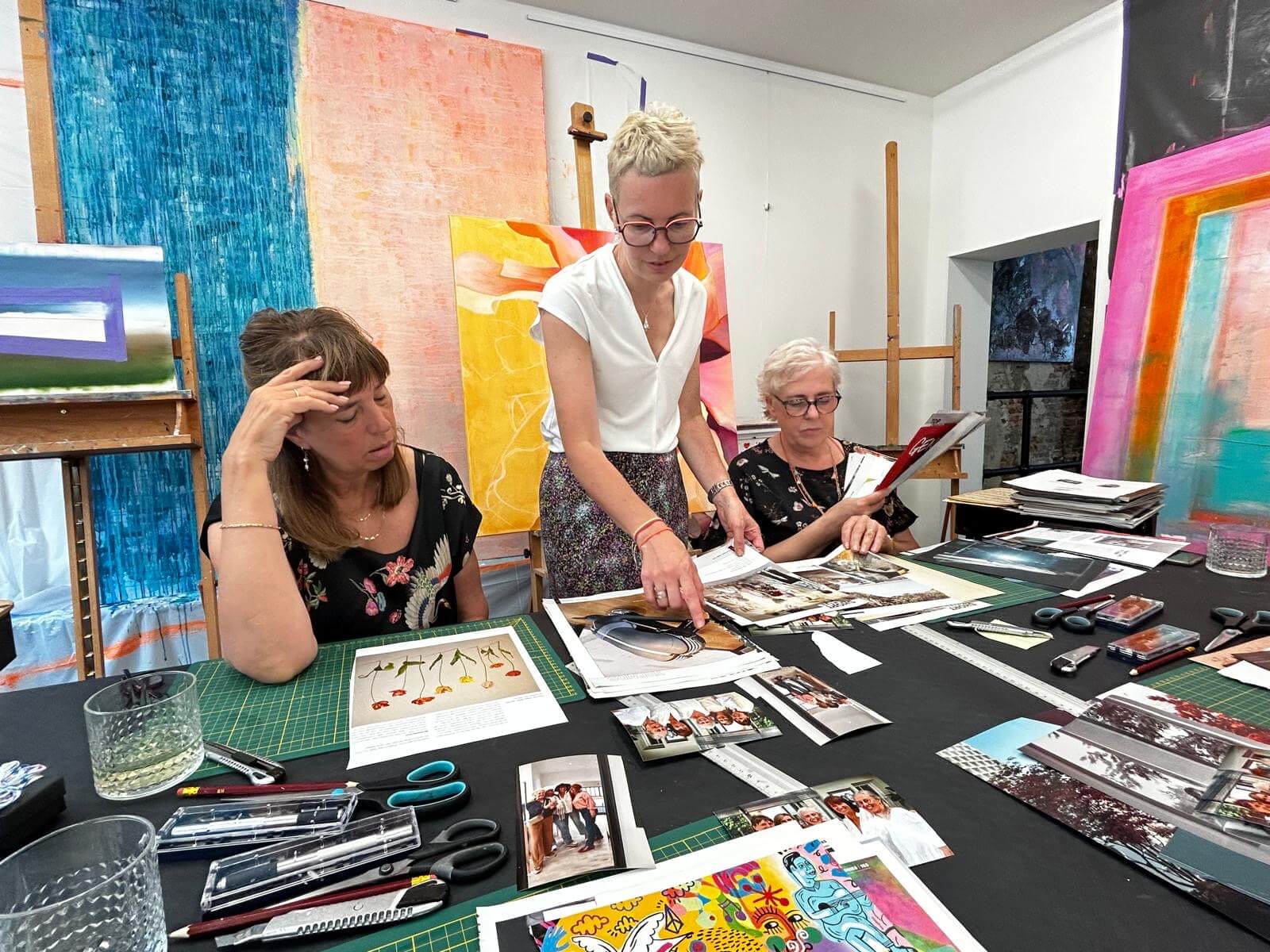 collage & mixed media, expeimenteren met technieken. - Foto