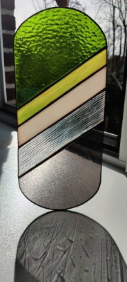 Glas in lood - grote moderne raamhanger (8u)