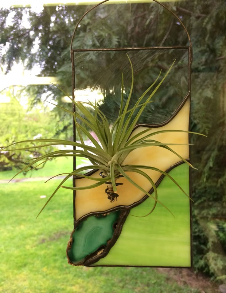 Glas in lood - grote moderne raamhanger (8u) - Foto